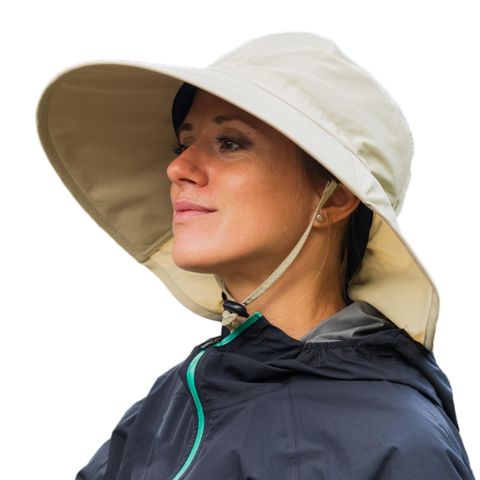 TOP-EX Chapeaux de soleil XL/XXL pour femme UPF 50+ coton chapeaux d'été pour femmes chapeaux de soleil à large bord avec protection du cou pliable réglable