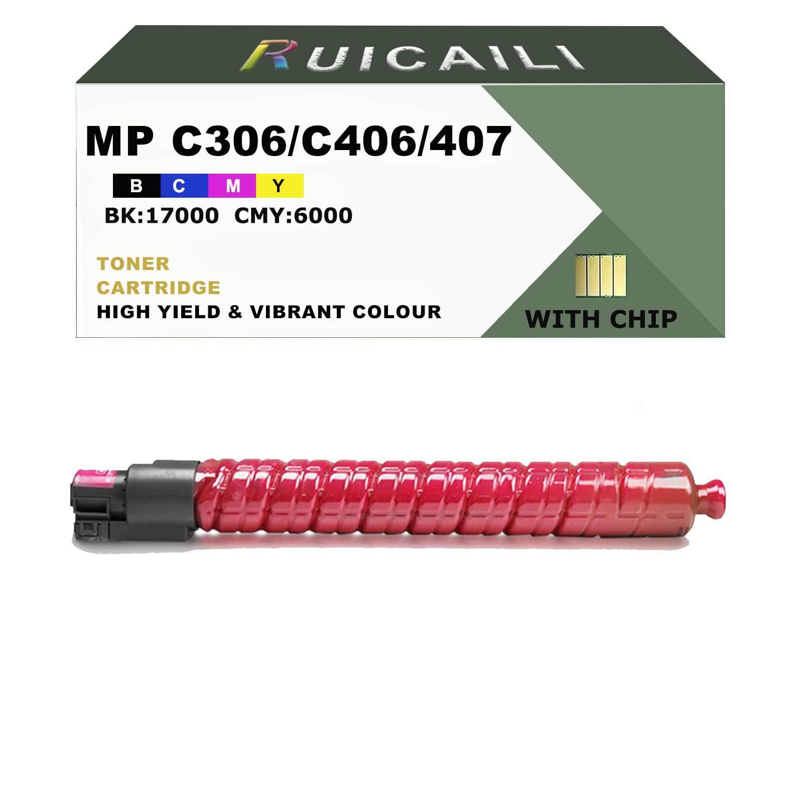 MP C306 MP C406 MP C407 kompatybilny zamiennik kasety z tonerem współpracuje z Ricoh MP C306 MP C307 MP C406 MP C407 imprimante (1 opakowanie, magenta)