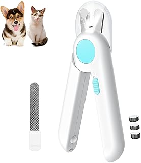 Petgravity Cat Dog Nail Clippers Trimmer Pet Nail Clippers with LED Light to Avoid Over-Cutting Hidden Nail File Razor Sha...