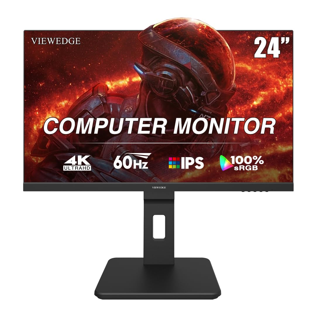 Viewedge 24 inch 4K 60Hz Computer Monitor, 5ms UHD 2160p IPS Monitor