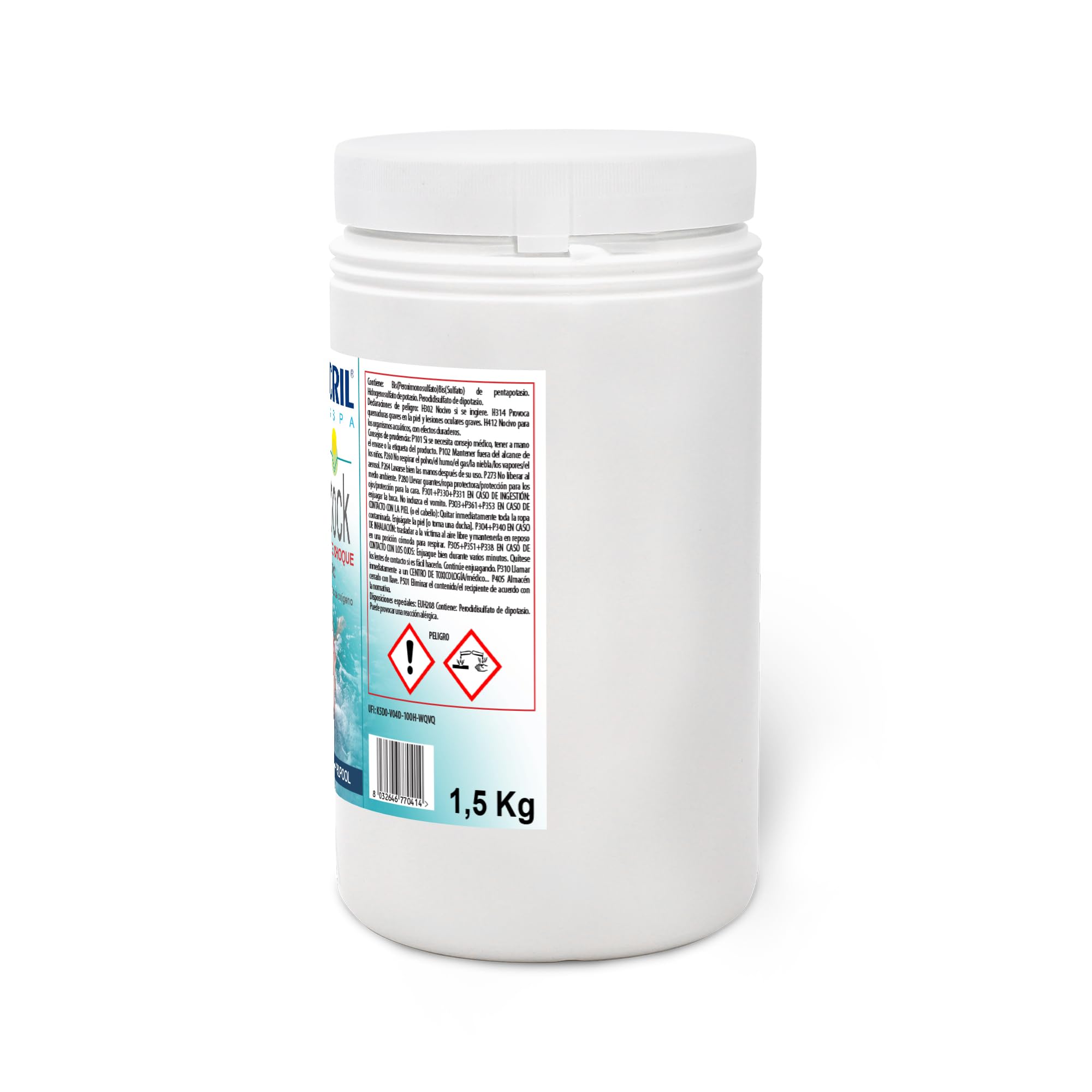 Metacril OxiShock 1,5 kg - Oxígeno de Choque en microgránulos - Ideal para Piscinas o bañeras de hidromasaje