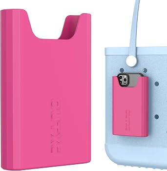 OUTXE Silicone Phone Holder Insert Accessories for Bogg Bags Beach Tote | Phone Case Holder Compatible with All Bogg Bags, Haute Pink Cell Phone Insert for Simple Modern Beach Bag