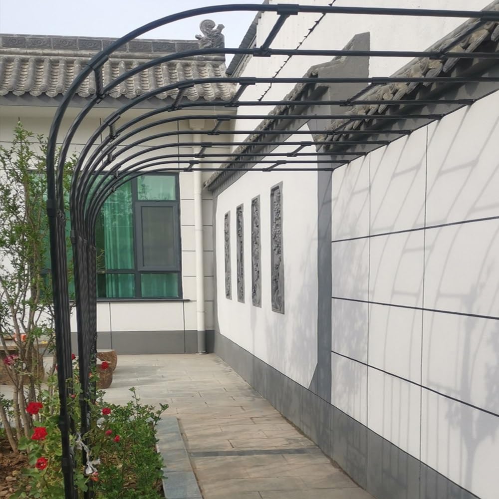 Demi-Arche De Jardin Arceau À Roses Metal 60/90/120/150/180/220/240/260/300cm Large, Support pour Plantes Grimpantes,Arcade À Roses(180cm W x 240cm H)