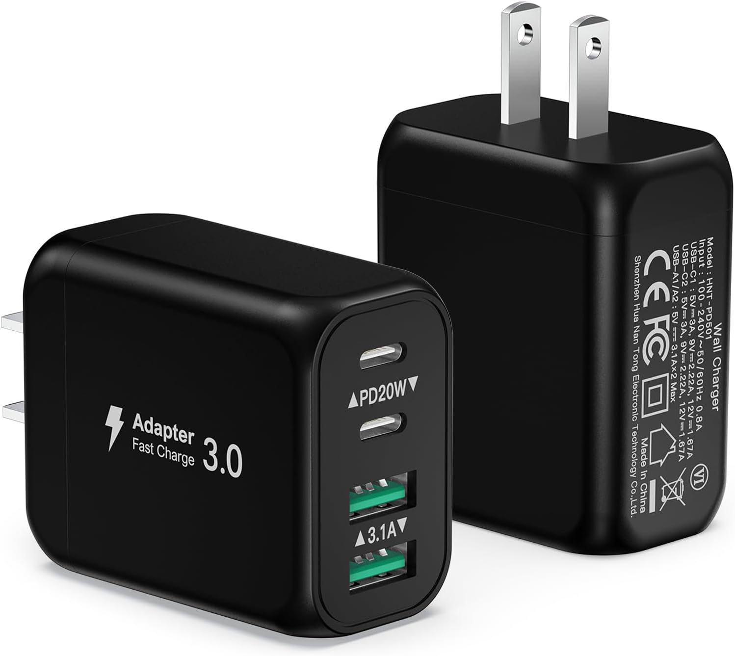 Caricatore Da Parete USB-C [2 Pack], 40W 4 Porte QC+PD 3.0 - Foto 7