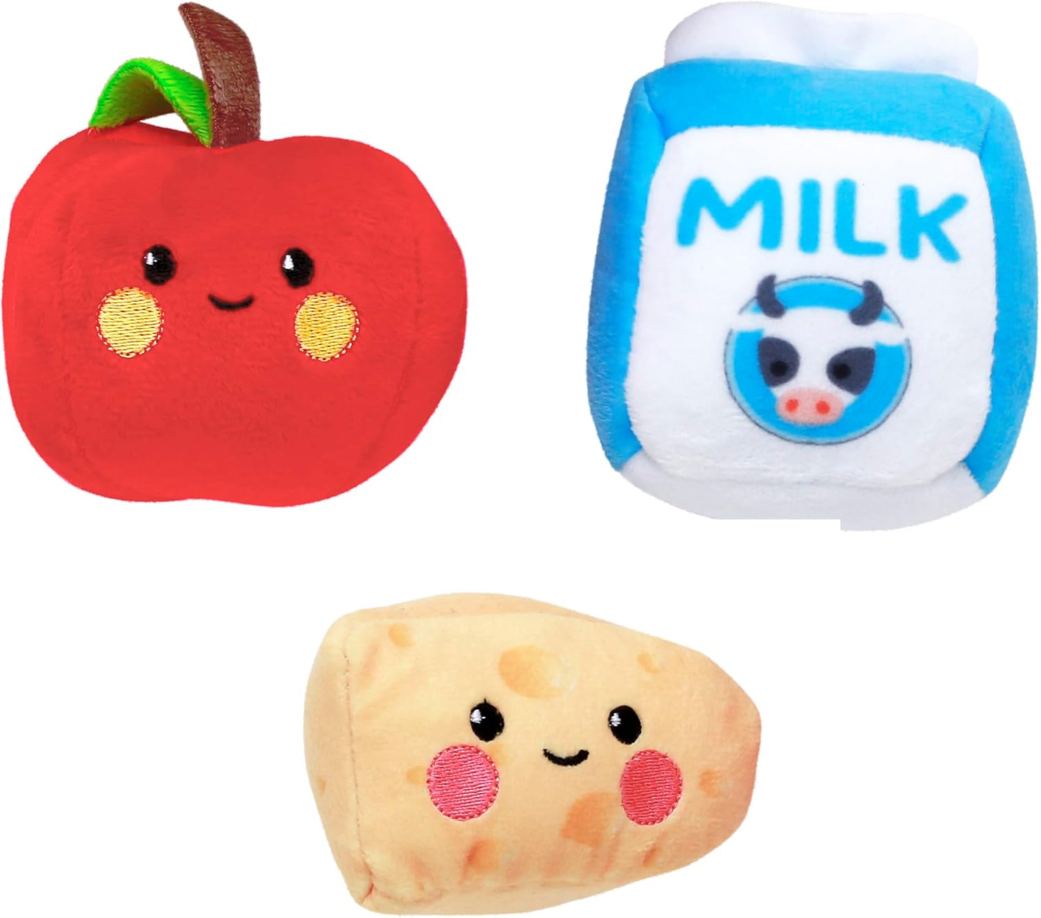 4 Piece Plush Farmer's Market Play Set with Sensory Toys for Infant Babies, Multicolored, 6 inch Grocery Bag with 3 Foods Inside image 5