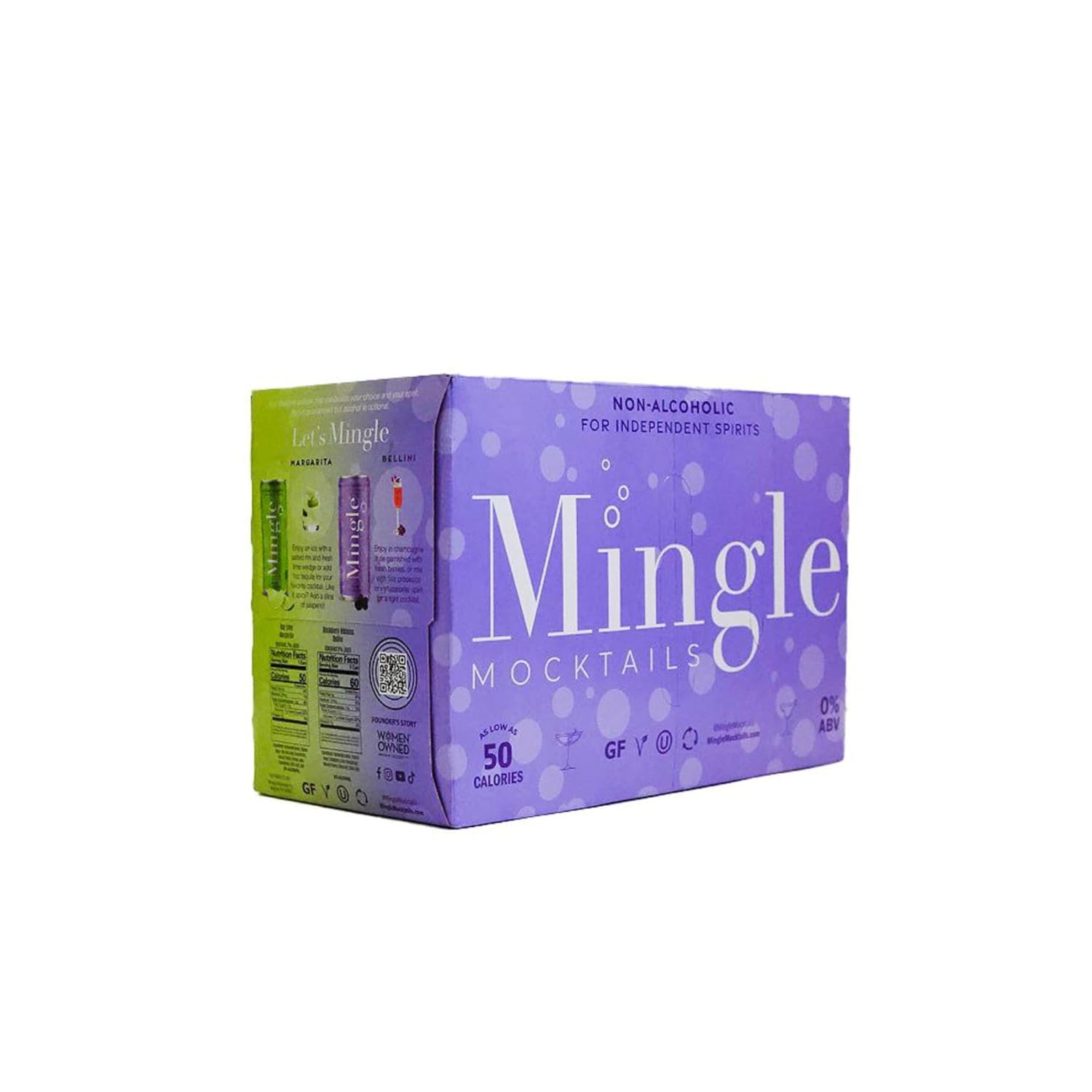 Mingle Mocktails Non Alcoholic Cocktails | BELLINI MARGARITA BUNDLE - 16 pack cans - Blackberry Hibiscus Bellini and Key Lime Margarita (16 Can Pack)