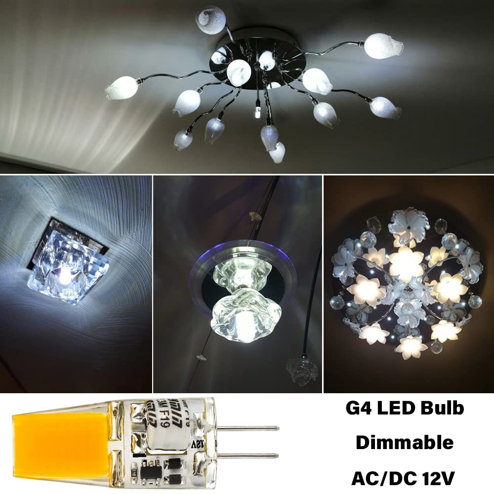 LED-Birnen G4 Bi-Pin-Sockel, 3 W-260 lm (30 W Halogen-Äquivalent), 360 ° Abstrahlwinkel, kein Flimmern, AC DC 12 V Niederspannung, dimmbare G4-Glühlampen (10er-Pack)