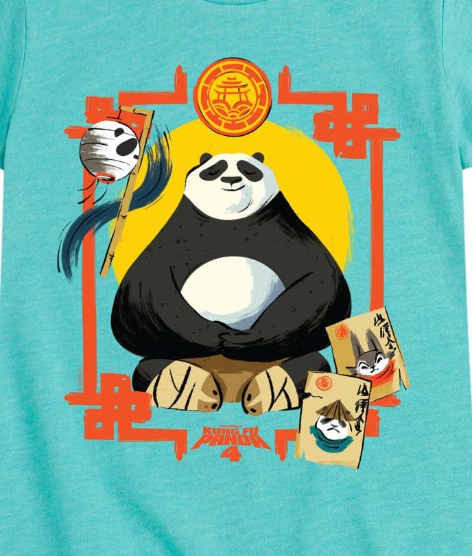HYBRID APPAREL Kung Fu Panda 4 - Po Kung Fu Panda 4 - Girls Fitted Short Sleeve Graphic T-Shirt3