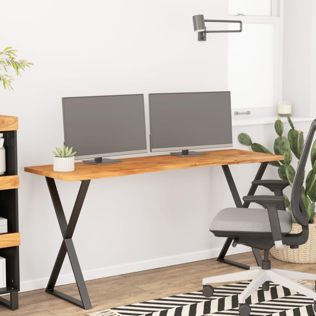 vidaXL Tablero de Escritorio Rectangular, Superficie de Mesa, Tablero de Trabajo Comedor, Superficie para Oficina, Madera de Acacia 140x50x2,5 cm
