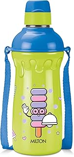 Milton Steel Scholar 400 Thermoware PU Insulated, 390 ml Water Bottle with Straw for Kids, Leak Proof Flip Top Sipper Lid ... Price In India