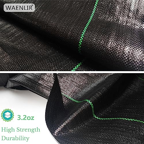 WAENLIR 3.2oz Heavy Duty Weed Barrier Landscape Fabric, Sturdy Weed Blocker Cover, Outdoor Gardening Weed Control Mat 3ft x50ft
