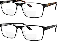 Success Eyewear Óculos de leitura bifocais Yogo Vision para homens e mulheres, leitores multifocais retangulares com dobradiças de mola, design retrô