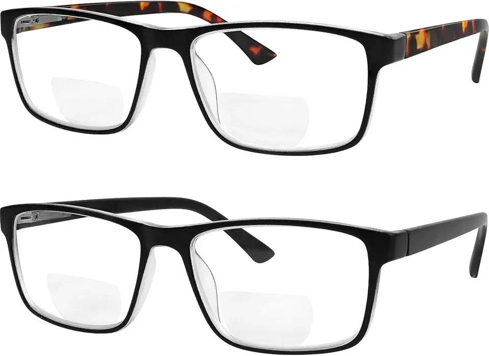 Success Eyewear Óculos de leitura bifocais Yogo Vision para homens e mulheres, leitores multifocais retangulares com dobradiças de mola, design retrô