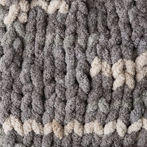 Image of Bernat Blanket Yarn Super Bulky Soft Chenille Yarn, Silver Steel, 3-Pack | #6 Super Bulky Yarn, 100% Polyester, Soft Fluffy Blanket Yarn for Crochet, Knitting & Crafts, 108yds, 150g /5.3oz per skein