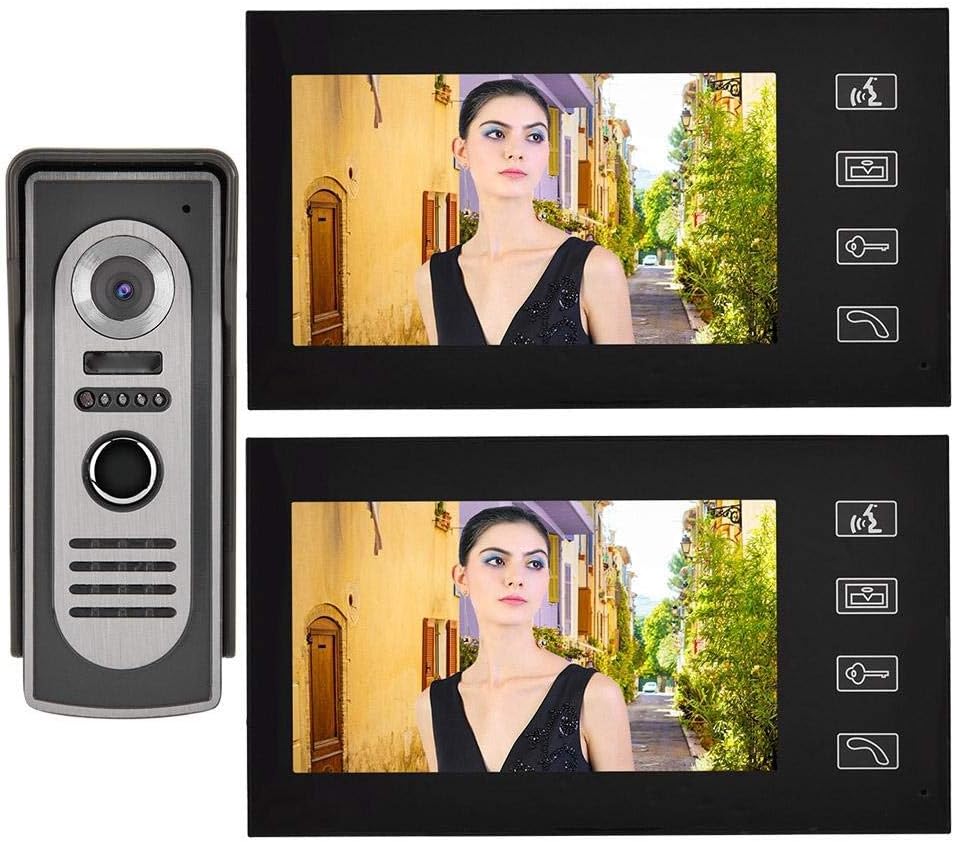 Smart Video Door Phone Wired Intercom System,7" Hd LCD-Waterproof-Two ...