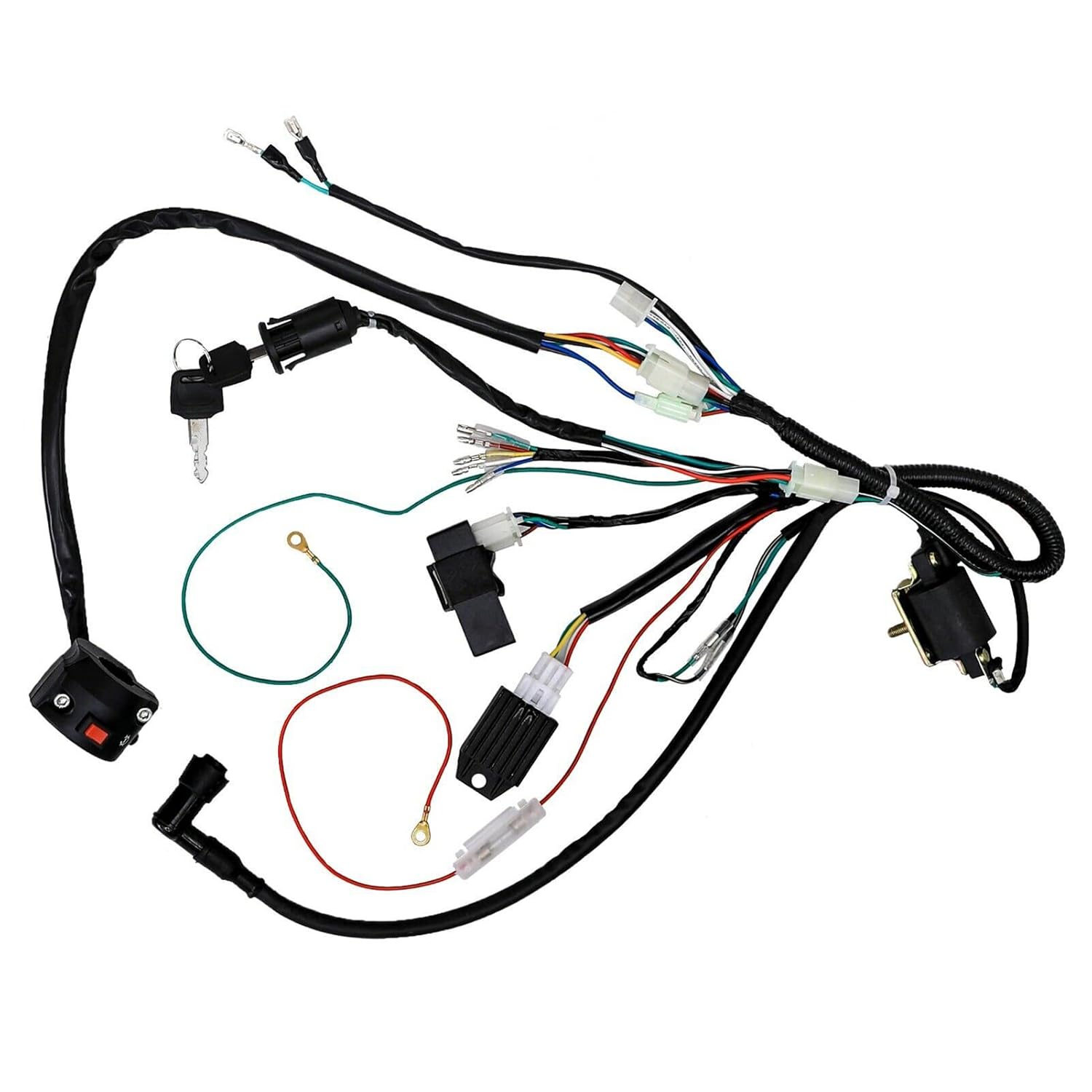Full Kick Start Engine Wiring Harness Loom + Light Wire 125cc 140cc Pit Bike