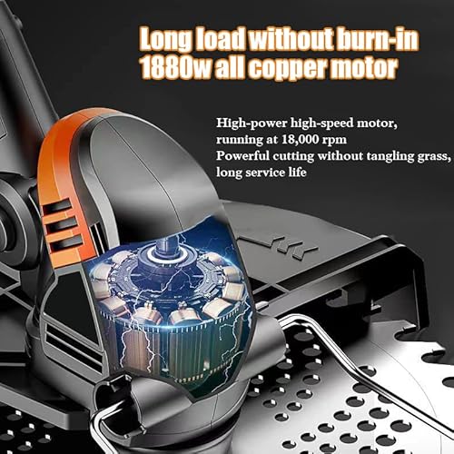 Electric Weed Eater Battery Powered Weed Wacker, String Trimmers With Remaining Power Display, Adjustable Machine Head Electric Lawn Edger For Garden And Yard #TOP5