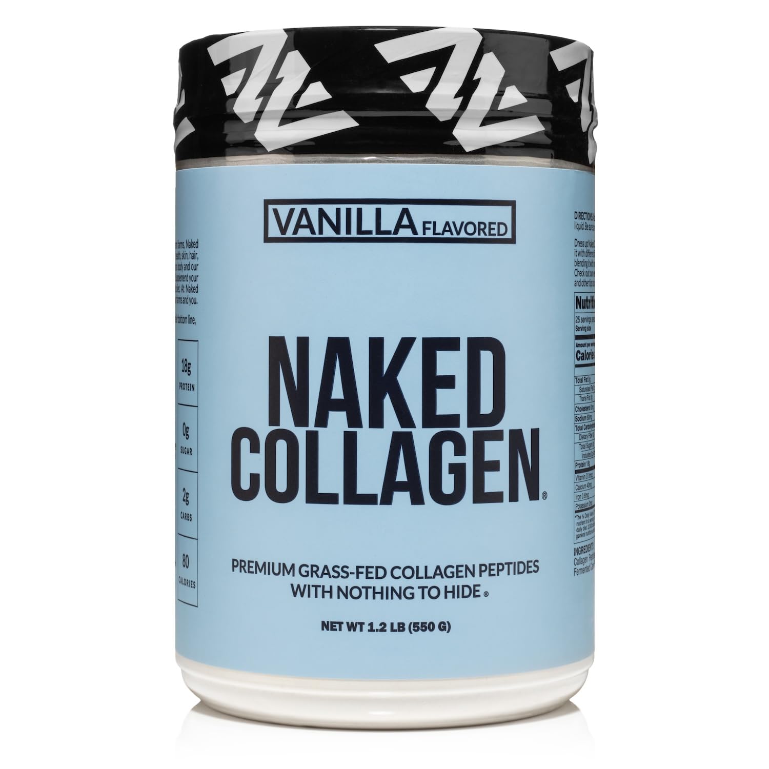 NAKED Vanilla Collagen Peptides Protein Powder 25 Servings Pasture-Raised Grass-Fed Hydrolyzed Collagen Supplement Paleo Friendly Non-GMO Keto Gluten