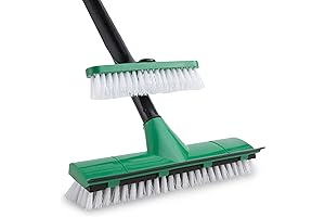 2-in-1 Mop Scrubber and Rotating Crevice Gap Cleaning Brush Combo