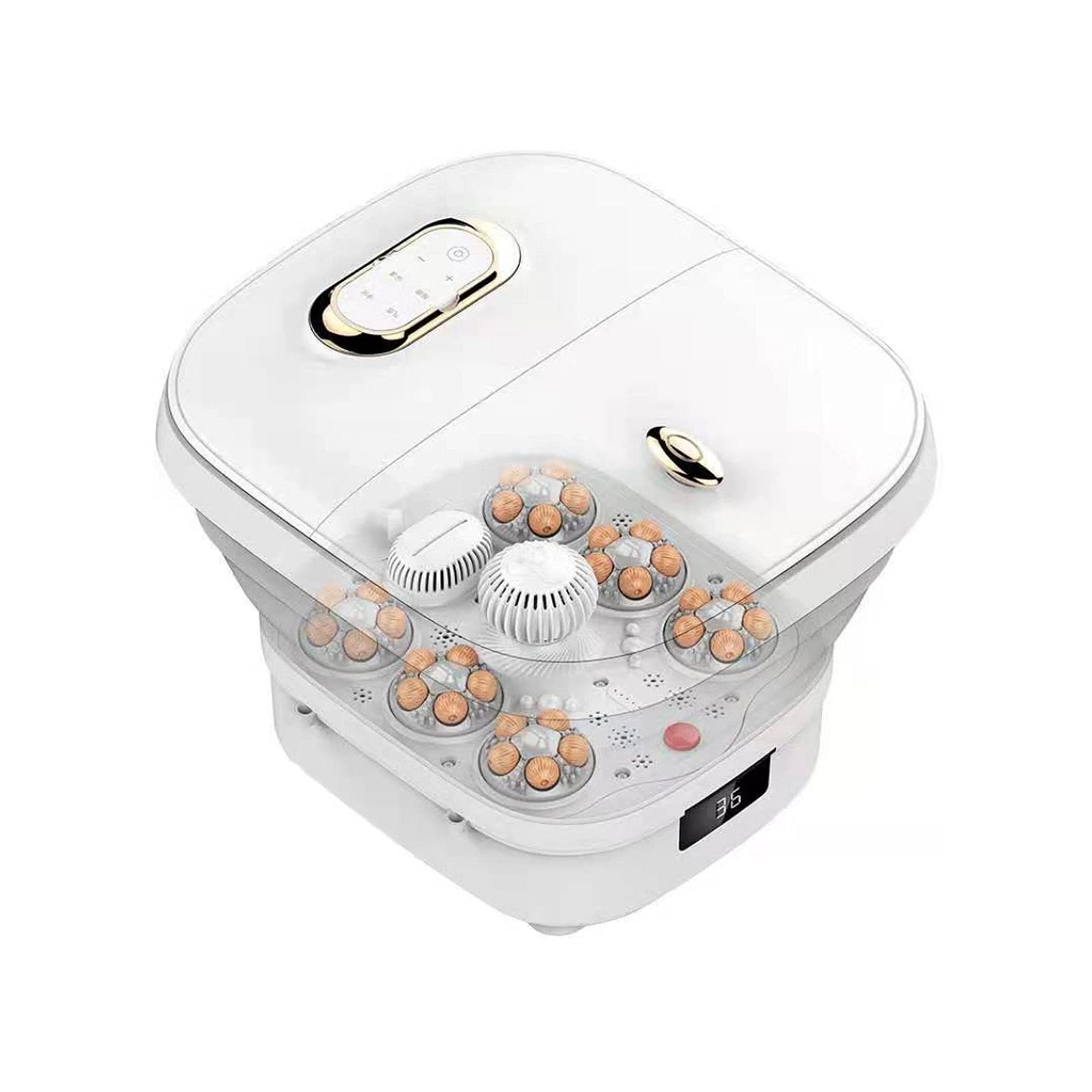 Masajeador de baño para pies, diseño ergonómico, bañera Plegable para pies con Masaje Shiatsu, para aliviar el estrés de los pies, Control de Temperatura
