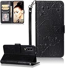 FNBK - Funda de piel con tapa para Huawei P30, diseño de elefante, color oro rosa, Negro