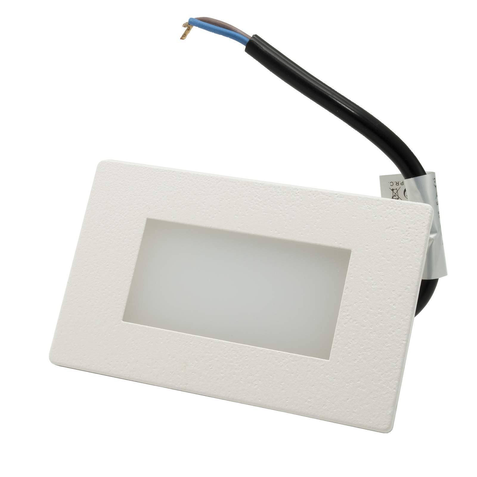 Segnapassi esterno LED faretto 3W incasso 503 4000K IP65 cornice silver bianco