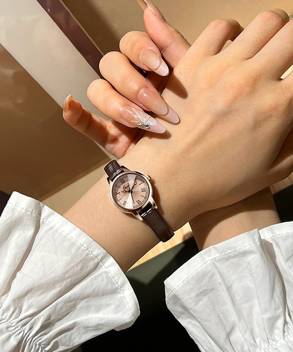 Vintage Watches for Women Fashion Classic Waterproof Wistwatch Dainty Quartz Ladies Bracelet Watch with Leather Strap - Image 3