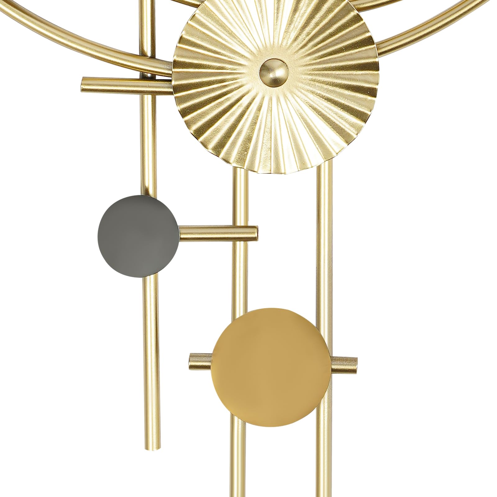 Reloj de pared grande moderno, 45 x 78 cm, creativo, relojes de pared decorativos, redondo, metal, silencioso, para salón, cocina, dormitorio, dorado