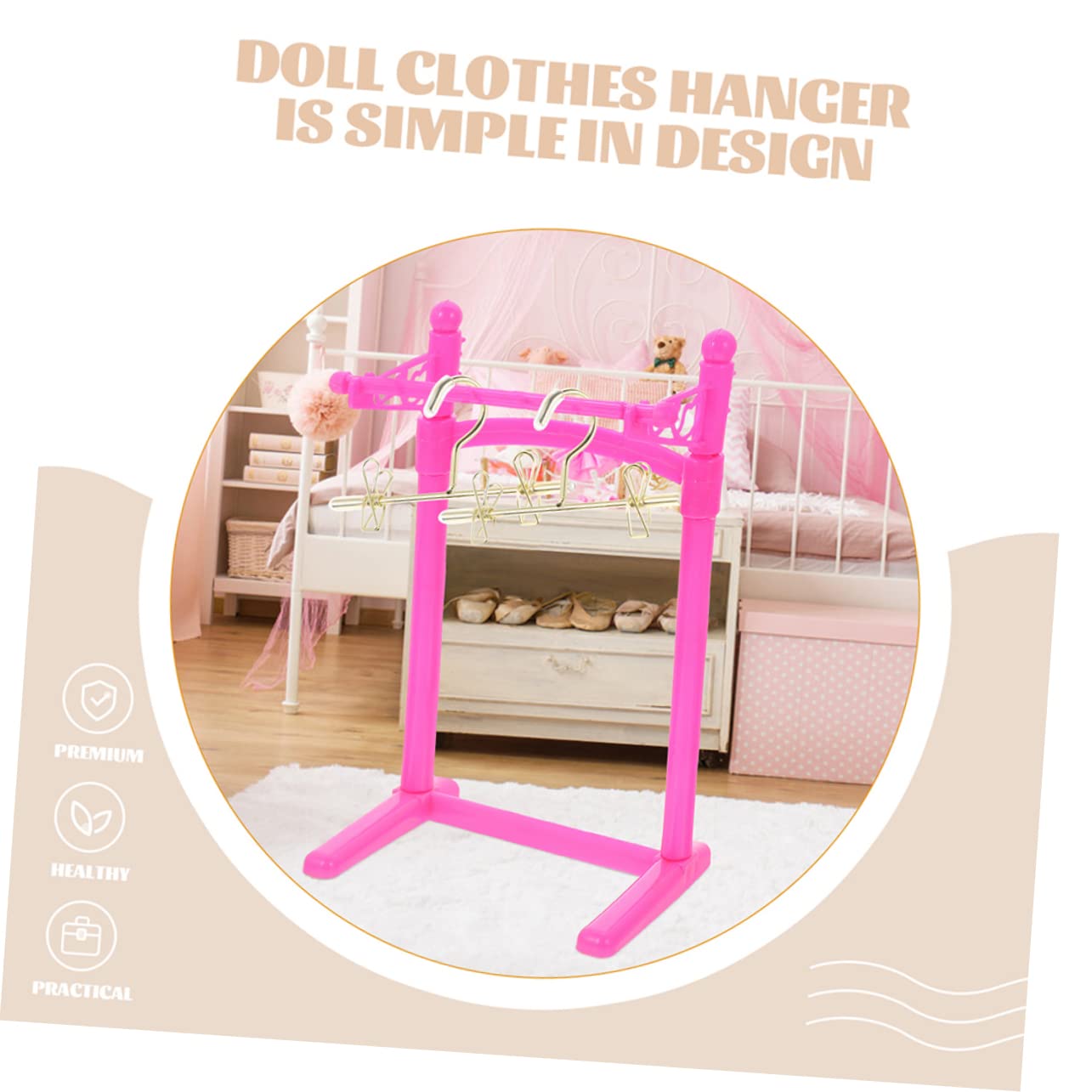 ABOOFAN Mini Perchas para Ropa De Muñecas De Hangers para Decoración De Muñecas Y Exhibición De Vestidos 6 Piezas X 5