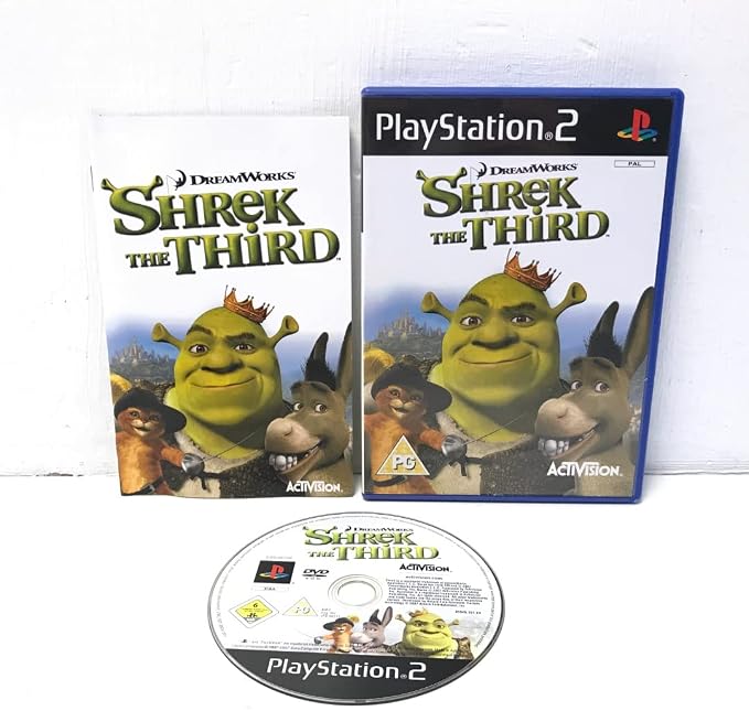 Jeu PS2 Shrek 3 (Shrek The Third) - PlayStation 2 - Bon état - Boîtier Et Instructions Inclus