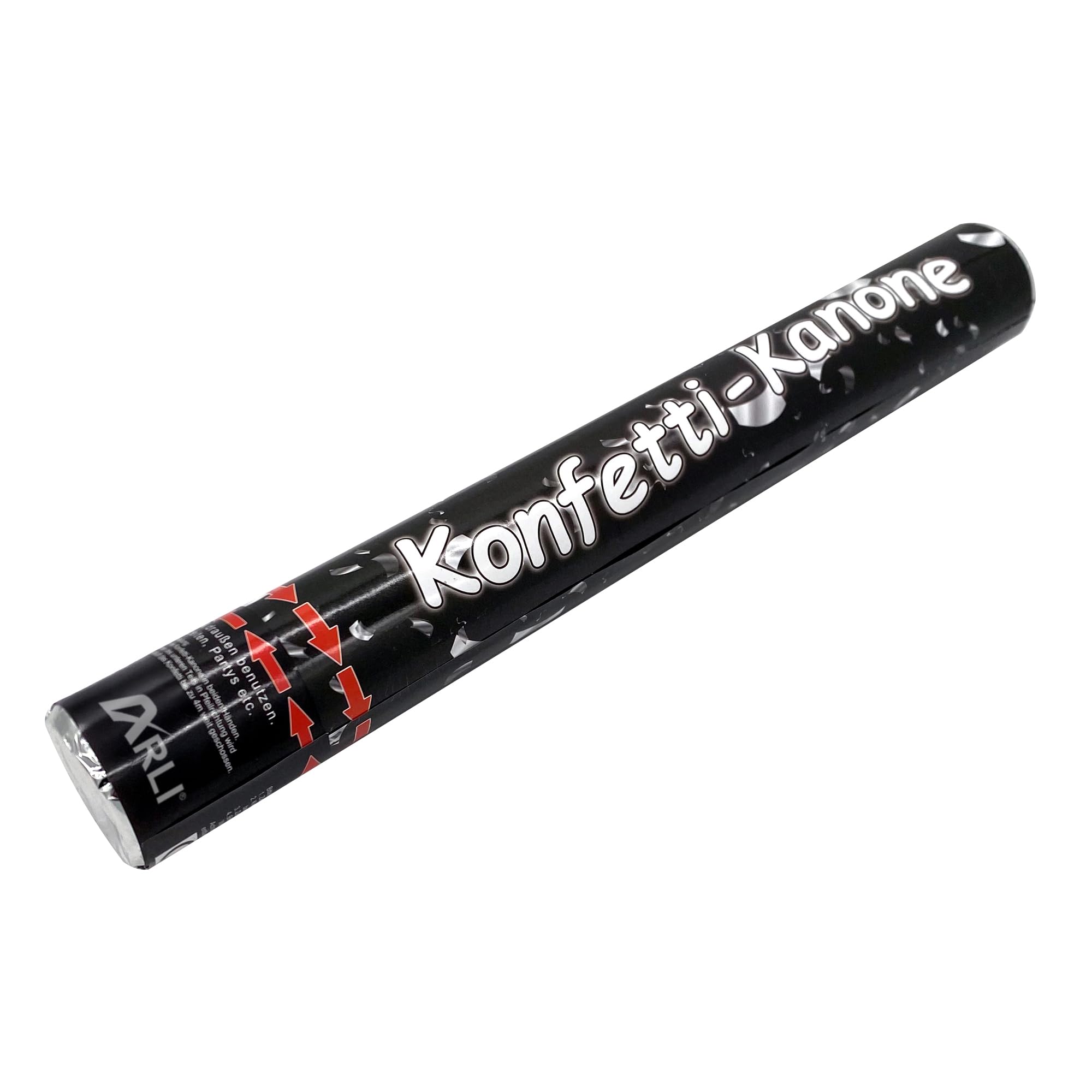 ARLI Partypopper XL 38 cm – 24 cannoni per coriandoli, in argento, per matrimoni, compleanni, feste, Capodanno, popper eventi, coriandoli, meccanismo ad aria compressa, facile da usare