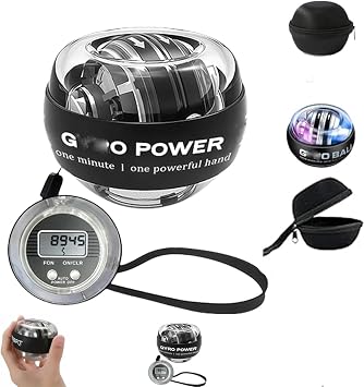 Ball Hand Exerciser With Counter, Wrist Power Gyro Ball, Auto-Start Gyro Balls Wrist Strengthener, Hand Forearm Strengthener for Strengthen Arms, Fingers, Muscles, with Lights