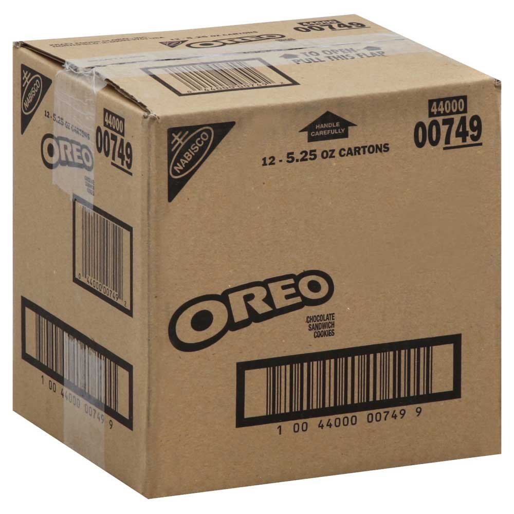Kraft Nabisco Oreo Chocolate Cream Sandwich Cookies, 5.25 Ounce -- 12 per case.