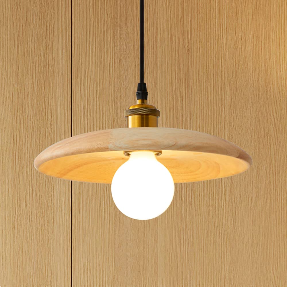 Lámpara colgante de madera rustica para techo de bar restaurante cocina E27 8
