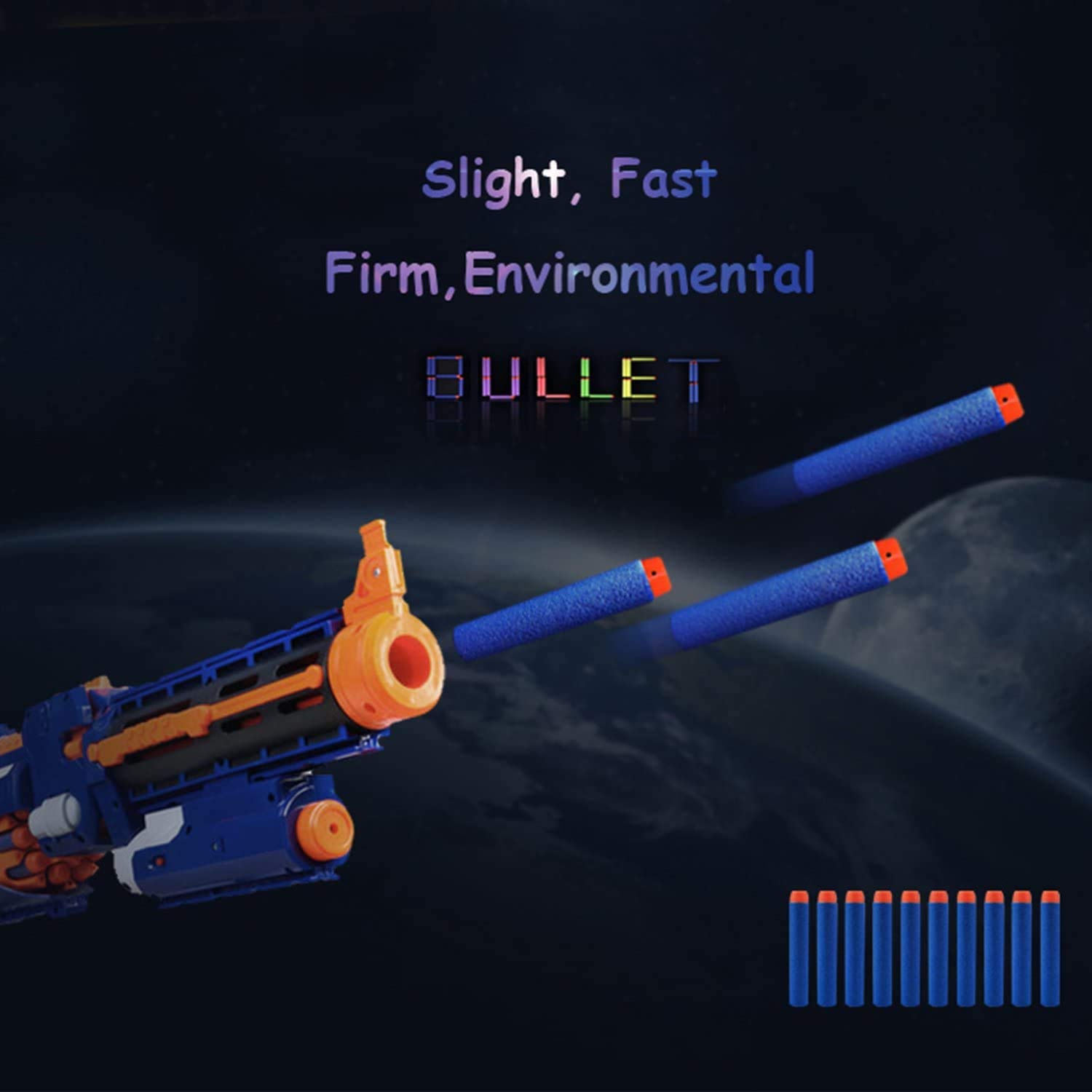 ZWOOS Dardi Proiettili per Pistola Nerf N Strike Elite Blaster Ricambio 200 Pezzi Munizioni Ricarica Compatibili Freccette per Series Blasters Giocattolo per Bambini (Blu Bianco)