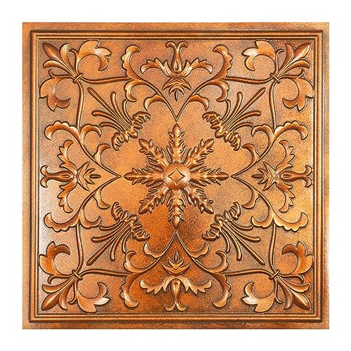 Farmhouse Vintage Peel and Stick Tin Ceiling Tiles Archaic Copper