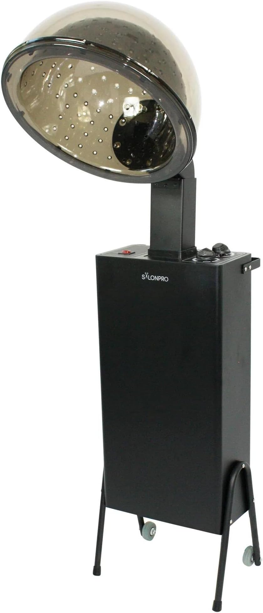 Black Standing Salon Professional Hooded Portable Hair Dryer - Ionic Hooded Hair Dryer w/Wheel Kit, Adjustable Dryer Hood, Removable Air Filter, Dial Timer & Controls - Salon Equipment (SalonPro)