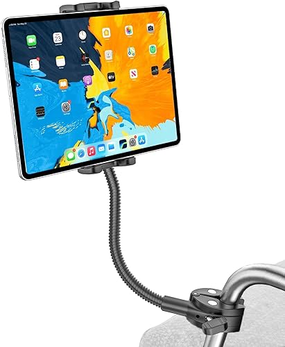 Soporte para tablet para brazo de silla de ruedas versión profesional brazo largo cuello de cisne eléctrico silla de ruedas abrazadera de montaje