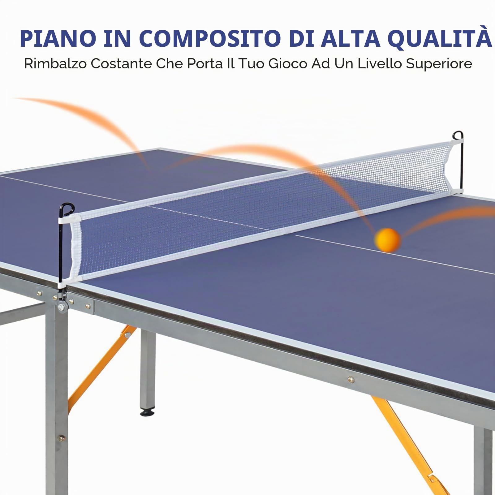 Tavolo da ping pong professionale, tavolo da ping pong pieghevole e mobile per interni ed esterni, dimensione regolamentare, modalità di riproduzione singola per gioco in famiglia, allenamento