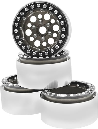 Miniatura 6 de ShareGoo - Juego de 4 cubos de aleación de aluminio de 1.9 pulgadas, compatibles con Traxxas TRX4 Axial SCX10 RCAWD D90 D110 Tamiya CC01 110 RC