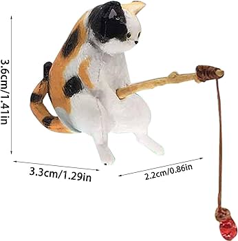 Amazon.co.jp: 釣り猫 装飾 日和水槽 釣り猫 置物 猫フィギュア