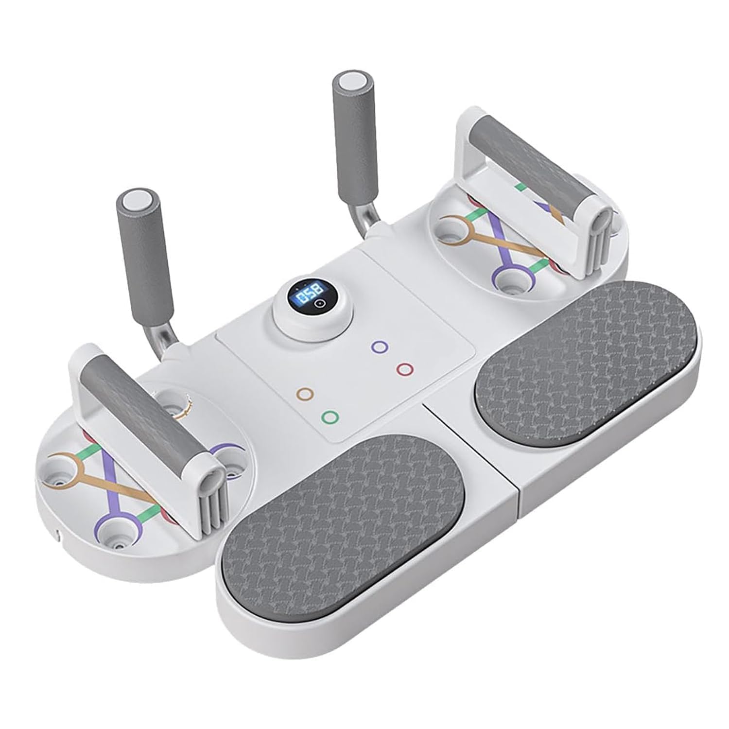 PYU Multifunctional Plank Trainer 5-in-1 Push Up Board with Resistance Bands | Adjustable Push-Up Equipment with Timer for Chest, Arms, Core & Abs | Home Gym Workout for Men & Women