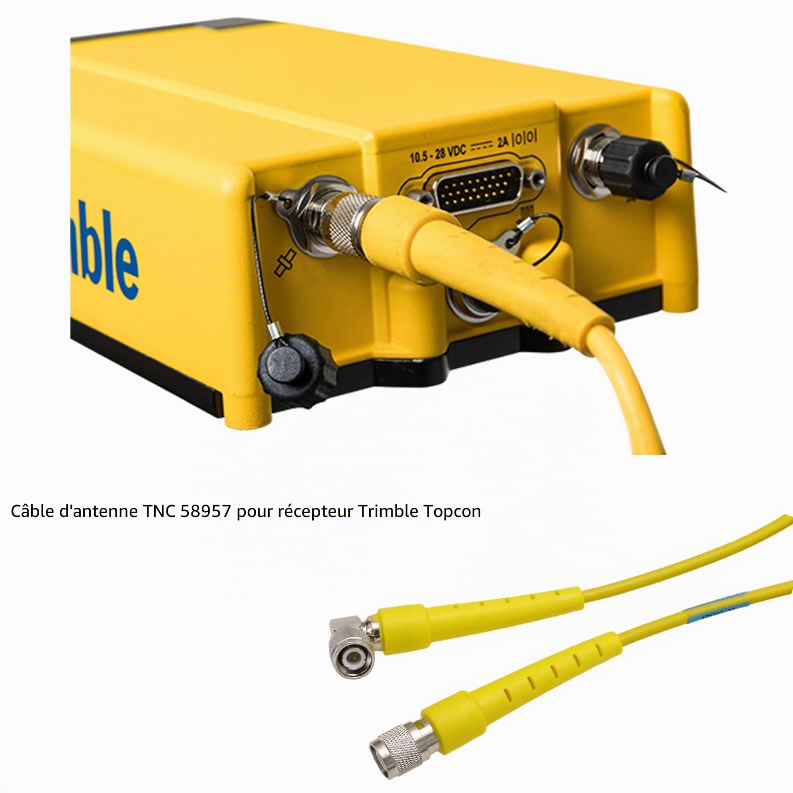 HangTon Câble d'antenne RG58 connecteur TNC pour récepteur GPS Trimble Topcon Leica GNSS vers Pacific Crest ADL TDL XDL Satel Easy Epic Pro Zephyr, angle droit, 2,8 m
