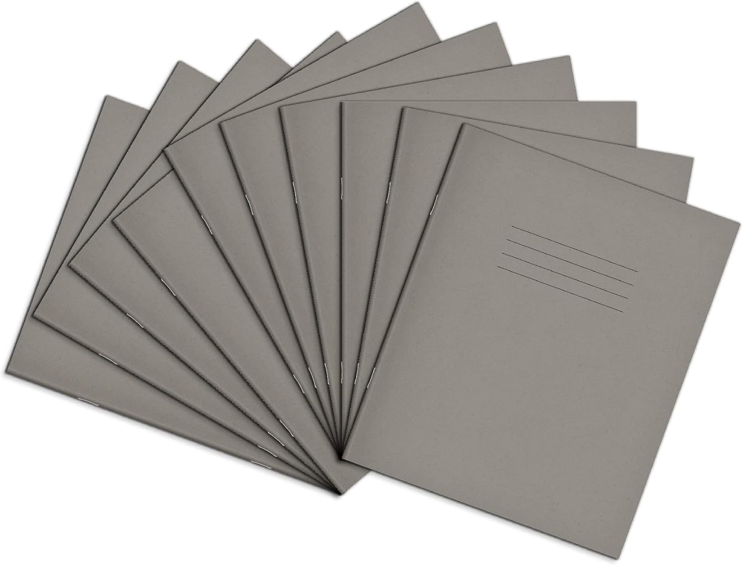Rhino 8 x 6.5 Exercise Books, 48-Page / 8mm Lined with Margin Paper Notebook, 100-Pack, Writing Book, Office & School Stationery Supplies, Grey