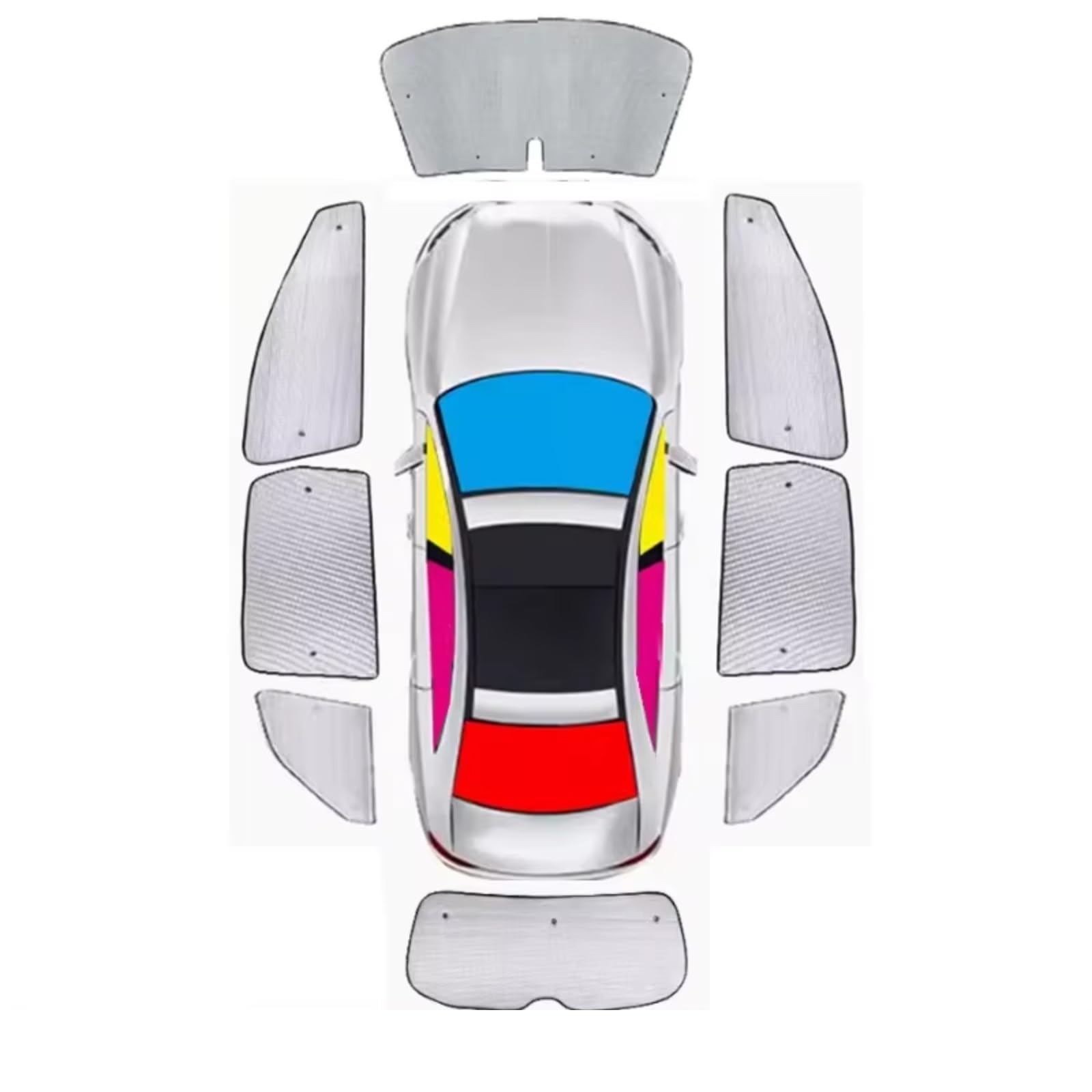 Auto Sonnenschutz pour Touran 1T (2003-2015) Isolation Thermique Pièces Automobiles Lot 8 Pare-Soleil Pare-Brise Voiture Pare Soleil Voiture(Car Full Set)