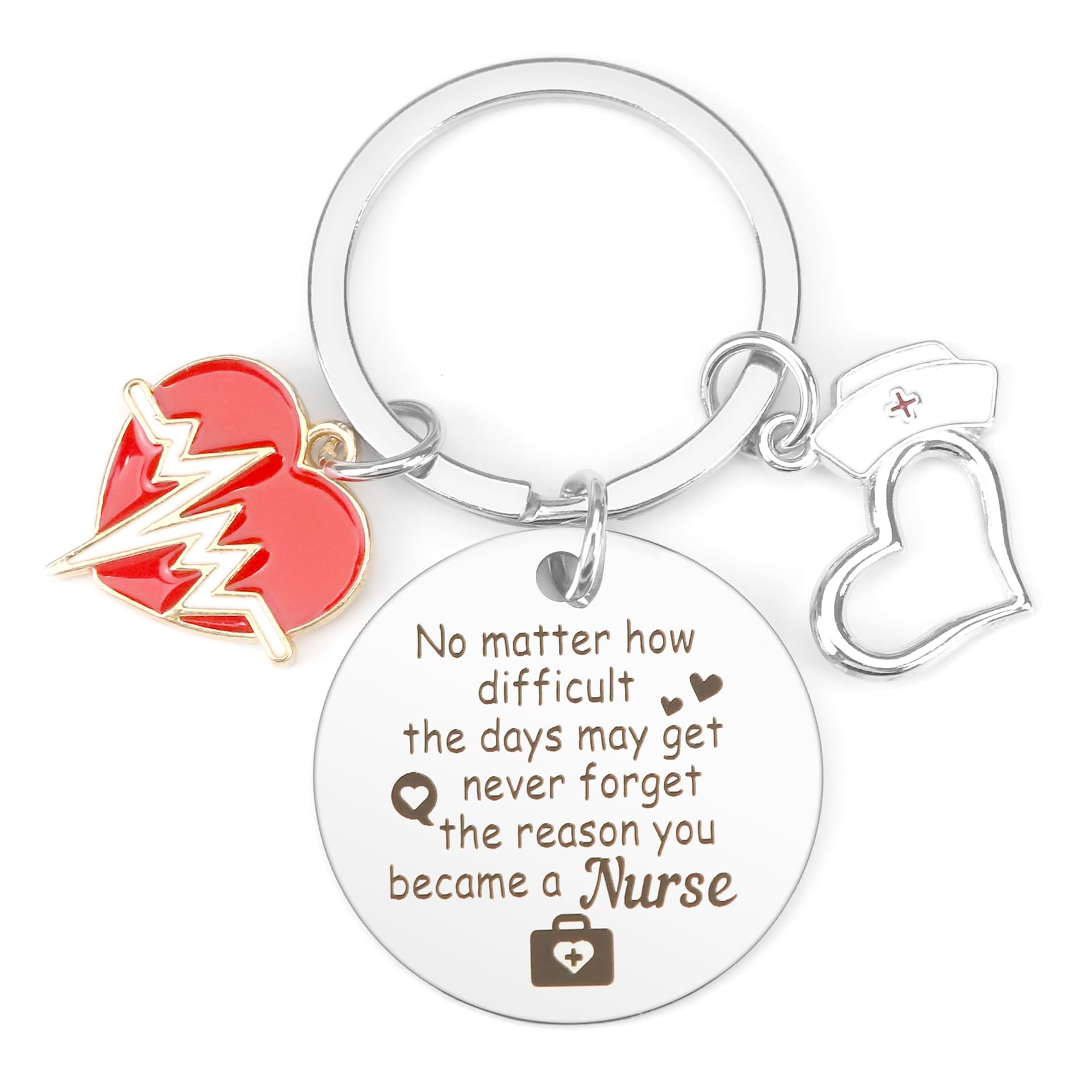 BOMEONNurse Gifts Keychain，Nurses Week Gifts Nurse Practitioner Gifts School Nurse Appreciation Gifts for Nursing School Students Gifts Nicu Nurse Gifts for Women Nurse Christmas Gifts Thanksgiving Gifts
