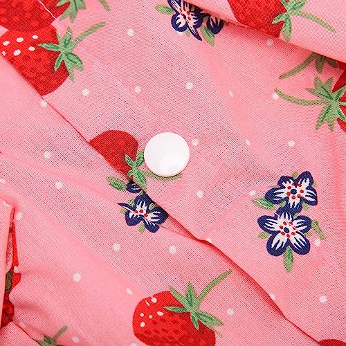 Camisas de Verão para Animais de Estimação, Camisetas de Algodão Com Estampa de Morango e Design de