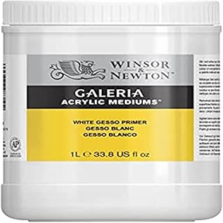 Winsor & Newton Galeria Acrylic White Gesso Primer, 33.8-oz (1L) Tub