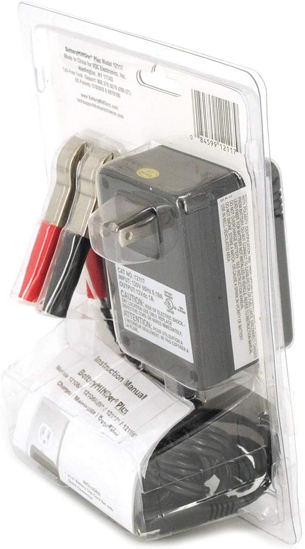 BatteryMINDer Model 12117: 12 Volt 1.33 Amp (12V 1.33A) Charger/Maintainer/Desulfator