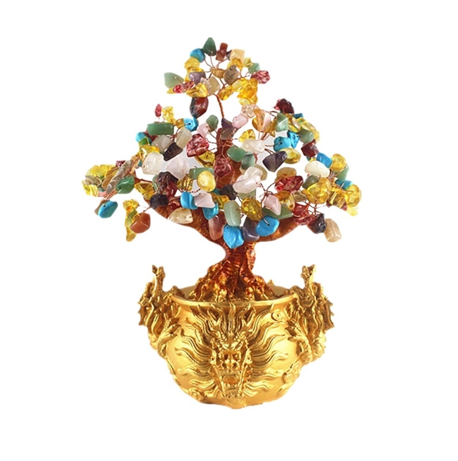 crystal tree， Crystal Tree Stones And Crystals Meditation Decor Feng Shui Fengshui Decorations(Multi colored)